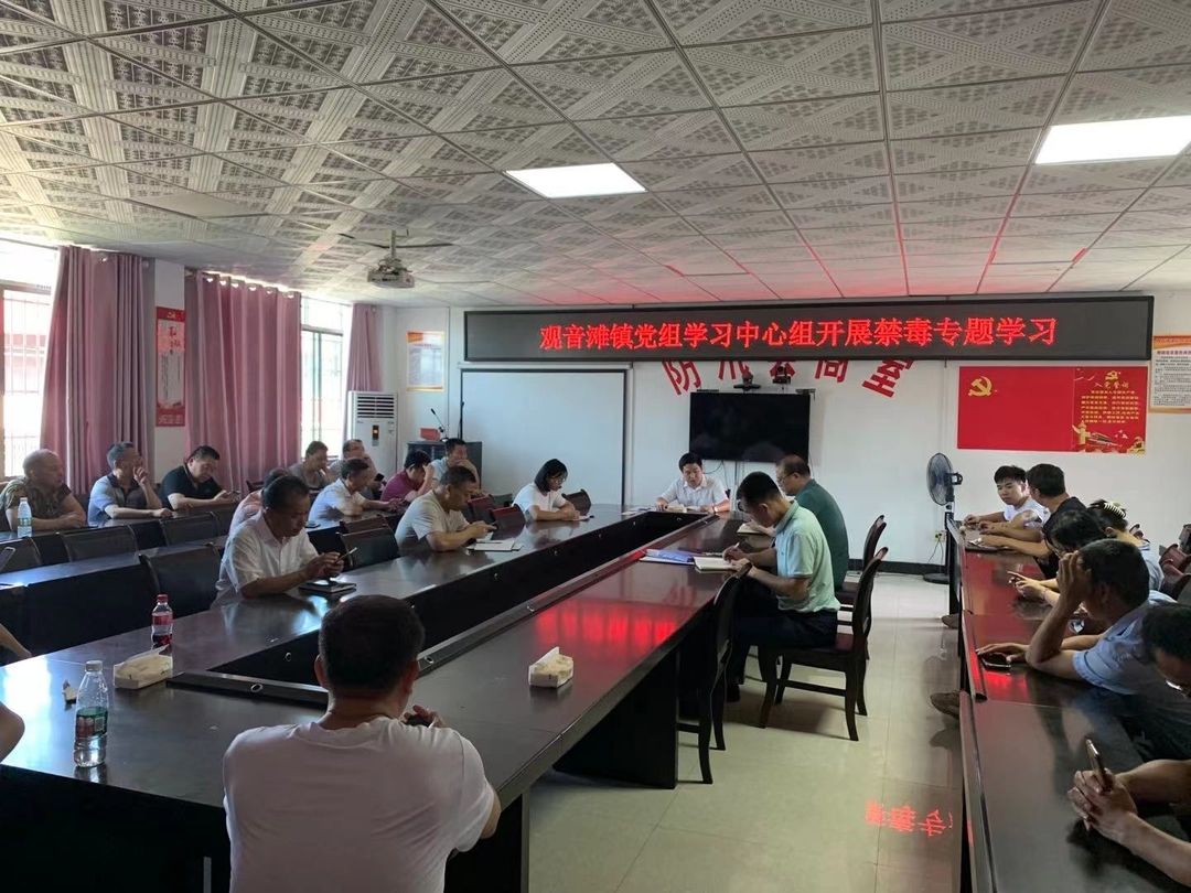 观音滩镇：党组学习中心组开展禁毒专题学习