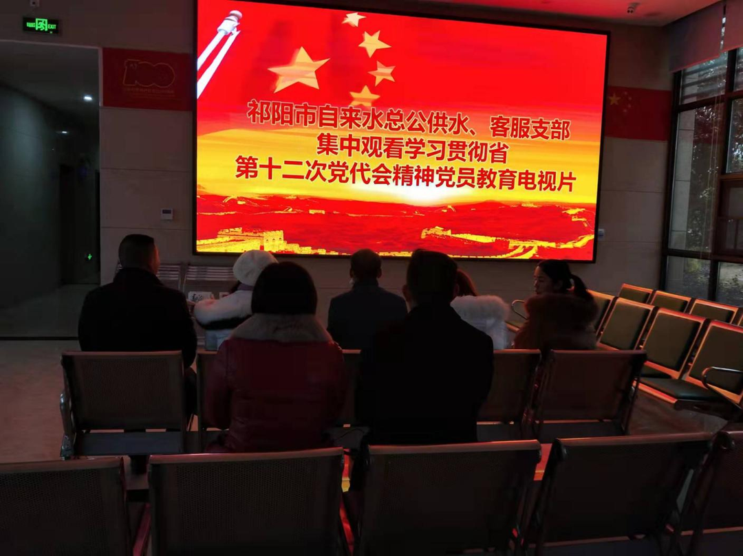 祁阳自来水总公司集中收看党员教育电视片