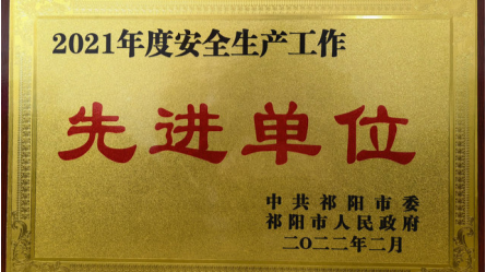 祁阳交警荣获2021年全市安全生产工作先进单位
