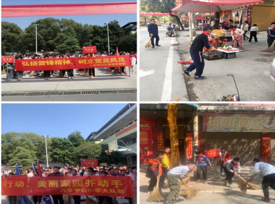 八宝镇中心小学：学雷锋见行动，美丽家园齐动手