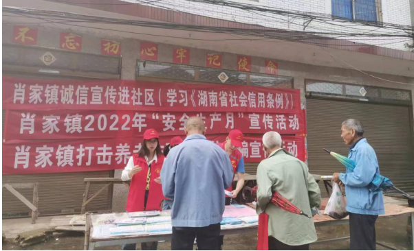 肖家镇开展“诚信建设万里行 诚信永州我先行”宣传活动