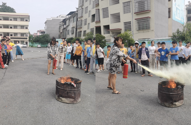 观音滩镇八尺完小：实战实操 防患未“燃”