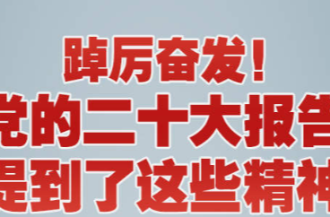 踔厉奋发！党的二十大报告提到了这些精神