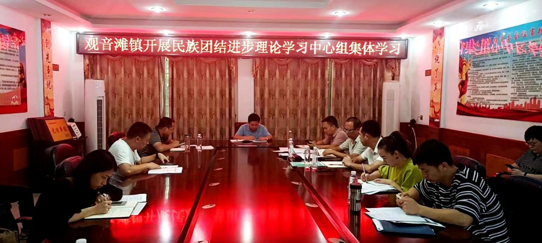 观音滩镇开展民族团结进步理论学习中心组集体学习