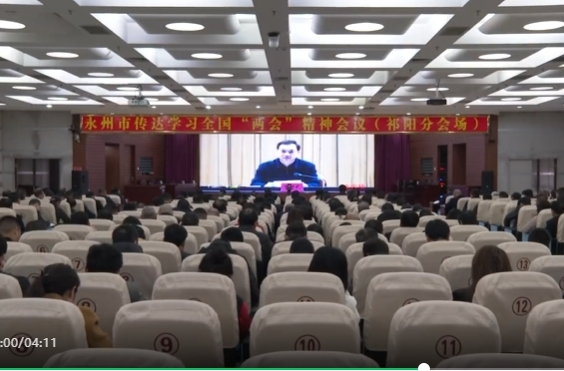 永州市传达学习全国两会精神会议召开 蒋良铁向子顺在祁阳分会场参加