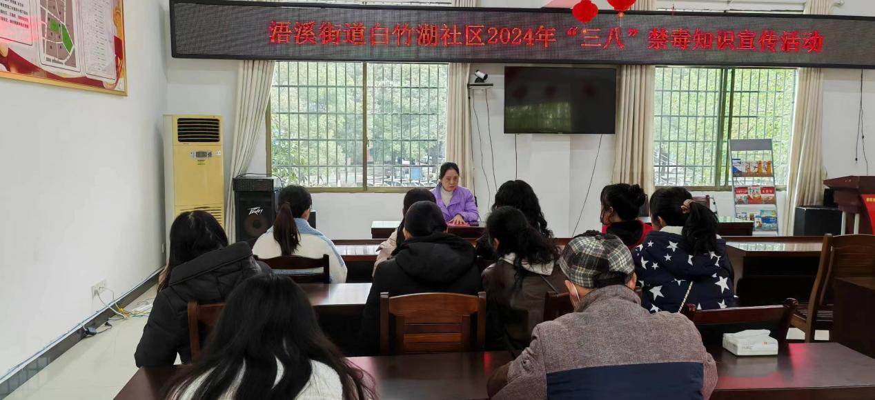 浯溪街道白竹湖社区开展“三八”禁毒知识宣传活动