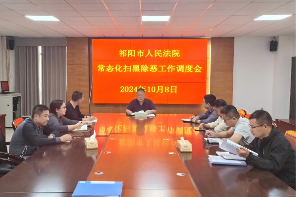祁阳市法院召开2024年常态化扫黑除恶工作调度会
