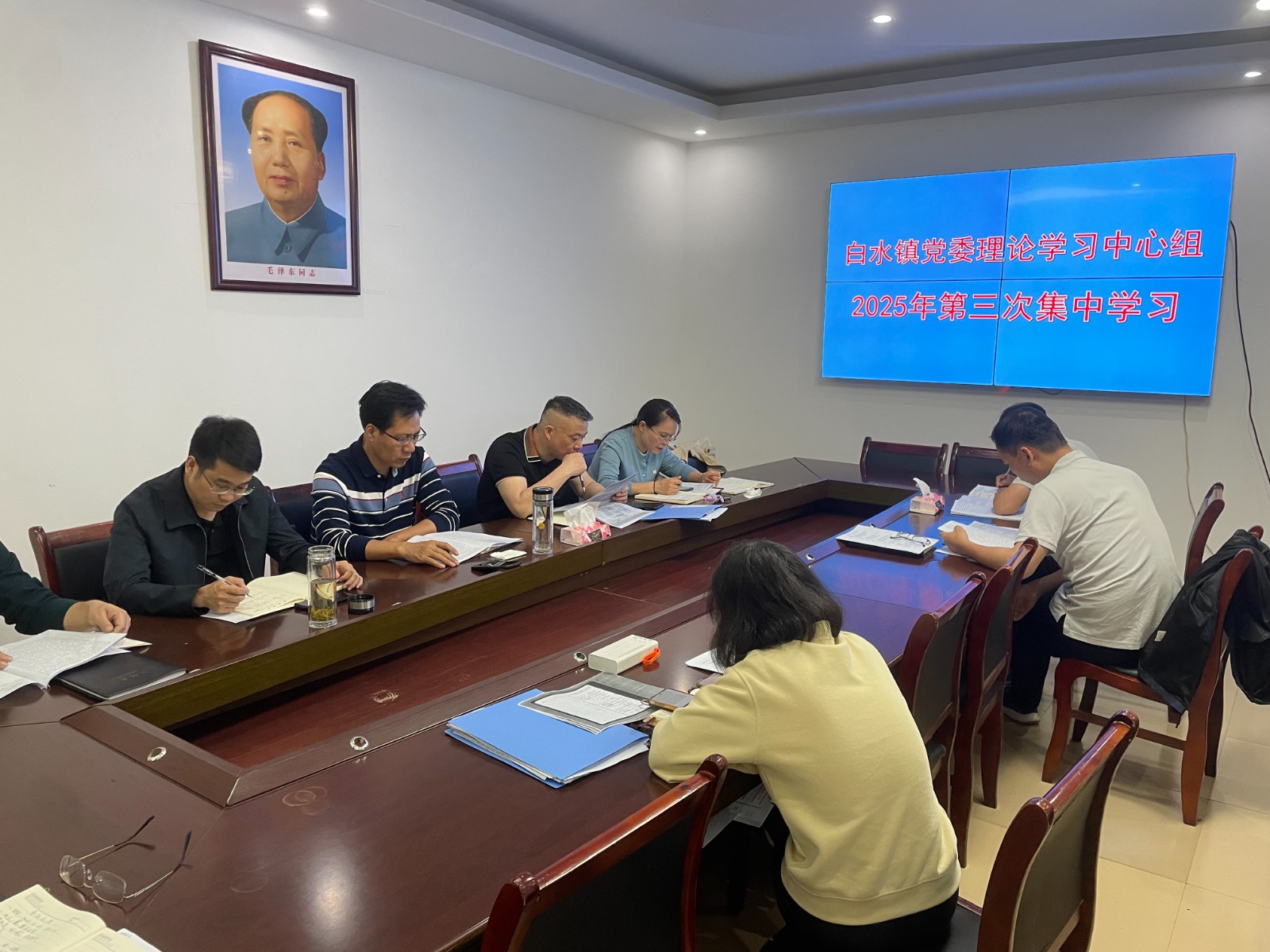 白水镇党委理论学习中心组开展2025年第三次集体学习